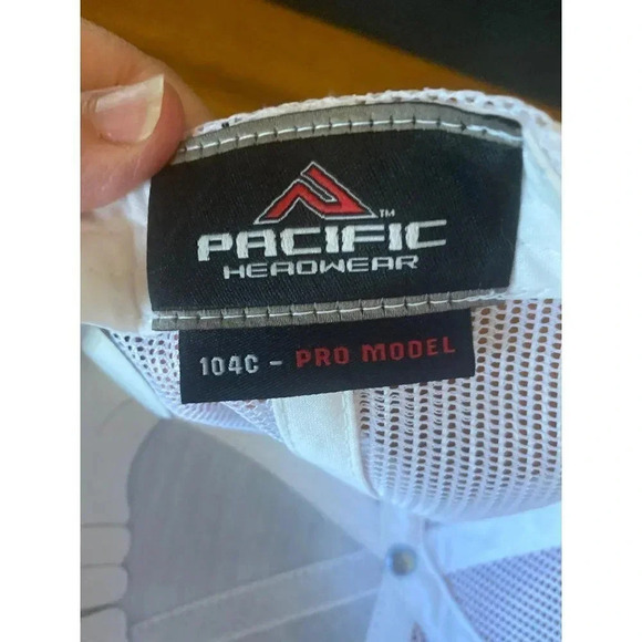 PACIFIC Headwear Blank 104C Mesh Snapback Adjustable Trucker Hat Black White - Picture 5 of 6